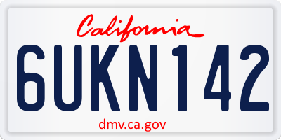 CA license plate 6UKN142