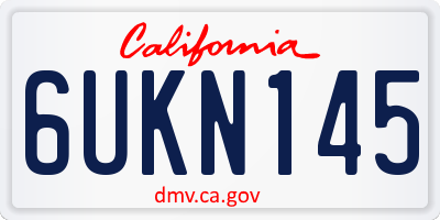 CA license plate 6UKN145