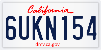 CA license plate 6UKN154