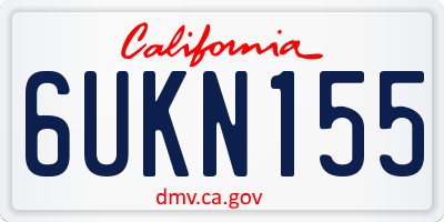 CA license plate 6UKN155