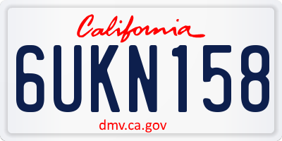CA license plate 6UKN158
