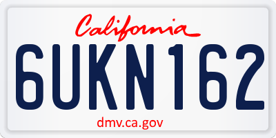CA license plate 6UKN162