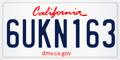 CA license plate 6UKN163