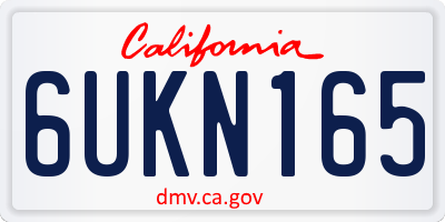 CA license plate 6UKN165