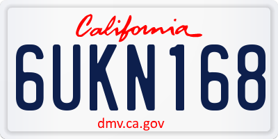 CA license plate 6UKN168