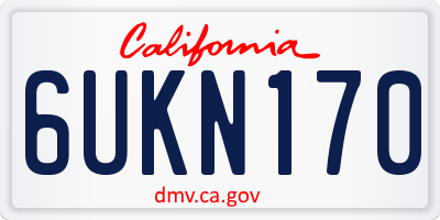 CA license plate 6UKN170