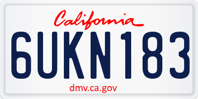 CA license plate 6UKN183