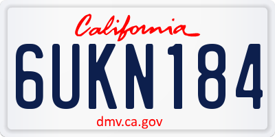 CA license plate 6UKN184