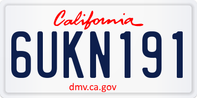 CA license plate 6UKN191