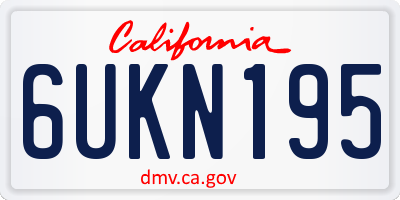 CA license plate 6UKN195