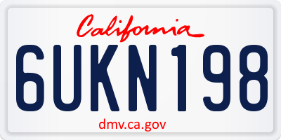 CA license plate 6UKN198
