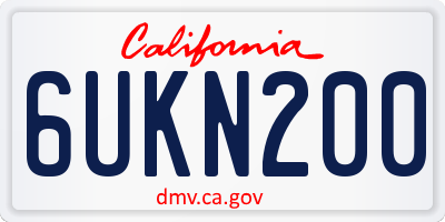 CA license plate 6UKN200