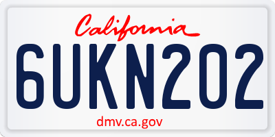 CA license plate 6UKN202
