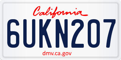CA license plate 6UKN207