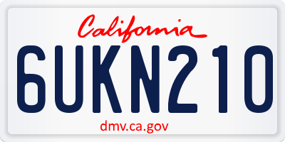 CA license plate 6UKN210