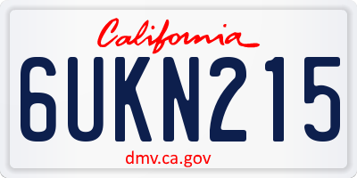 CA license plate 6UKN215