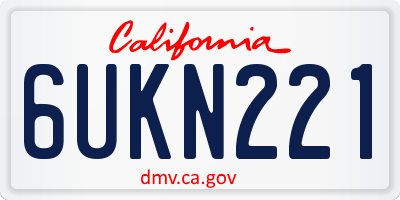CA license plate 6UKN221