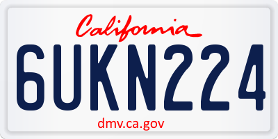 CA license plate 6UKN224