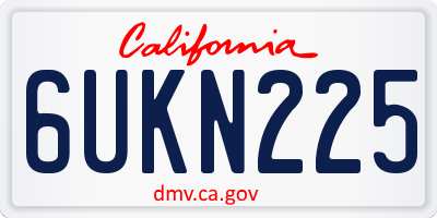 CA license plate 6UKN225