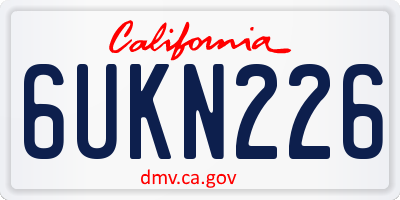 CA license plate 6UKN226