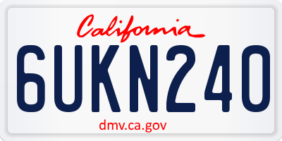 CA license plate 6UKN240