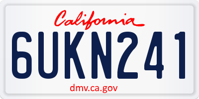 CA license plate 6UKN241