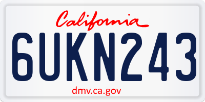 CA license plate 6UKN243