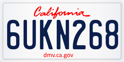 CA license plate 6UKN268