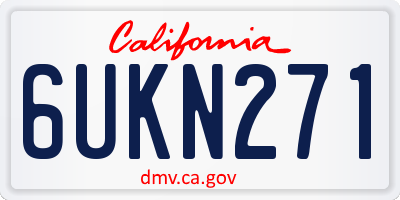 CA license plate 6UKN271