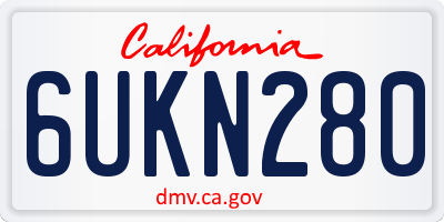 CA license plate 6UKN280