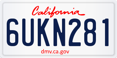 CA license plate 6UKN281
