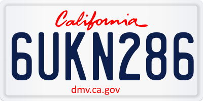 CA license plate 6UKN286