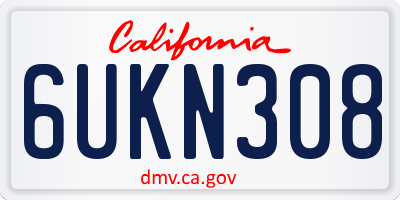 CA license plate 6UKN308