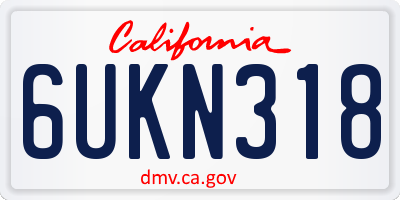 CA license plate 6UKN318