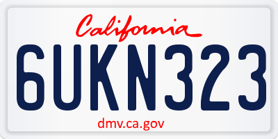 CA license plate 6UKN323