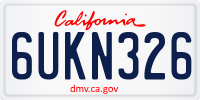 CA license plate 6UKN326