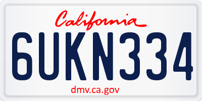 CA license plate 6UKN334