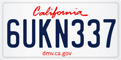 CA license plate 6UKN337