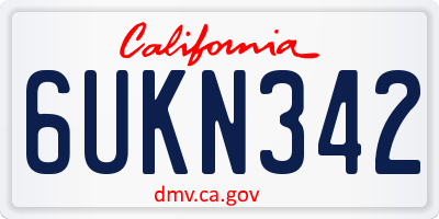 CA license plate 6UKN342