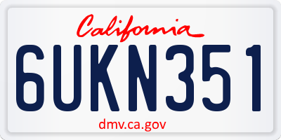 CA license plate 6UKN351
