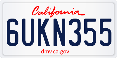 CA license plate 6UKN355