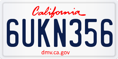 CA license plate 6UKN356