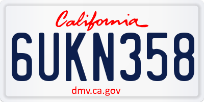 CA license plate 6UKN358