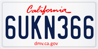CA license plate 6UKN366