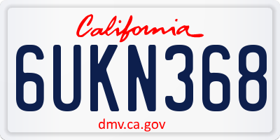 CA license plate 6UKN368