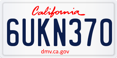 CA license plate 6UKN370