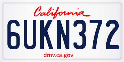 CA license plate 6UKN372