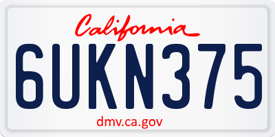 CA license plate 6UKN375