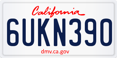 CA license plate 6UKN390