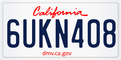 CA license plate 6UKN408